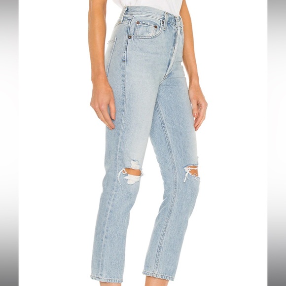 AGOLDE Riley Jeans High Rise Crop Distressed - Picture 6 of 6